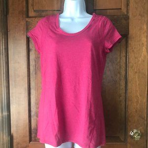 Z by Zella Pink Pullover Scoop Tee w/Cap Sleeves Medium